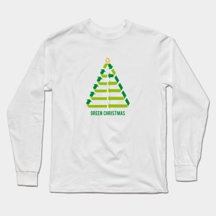 Christmas tree with recycling signs, recycle symbol Long Sleeve T-Shirt